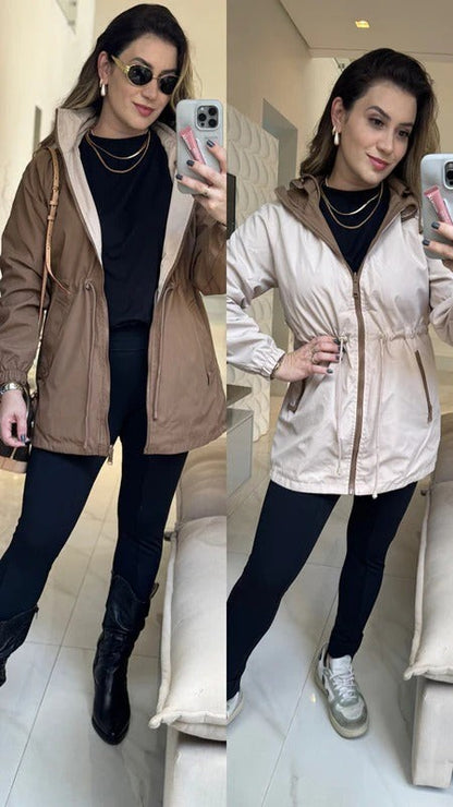 Parka Dupla Face Impermeável - 2 Looks em 1