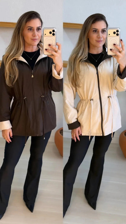Parka Dupla Face Impermeável - 2 Looks em 1